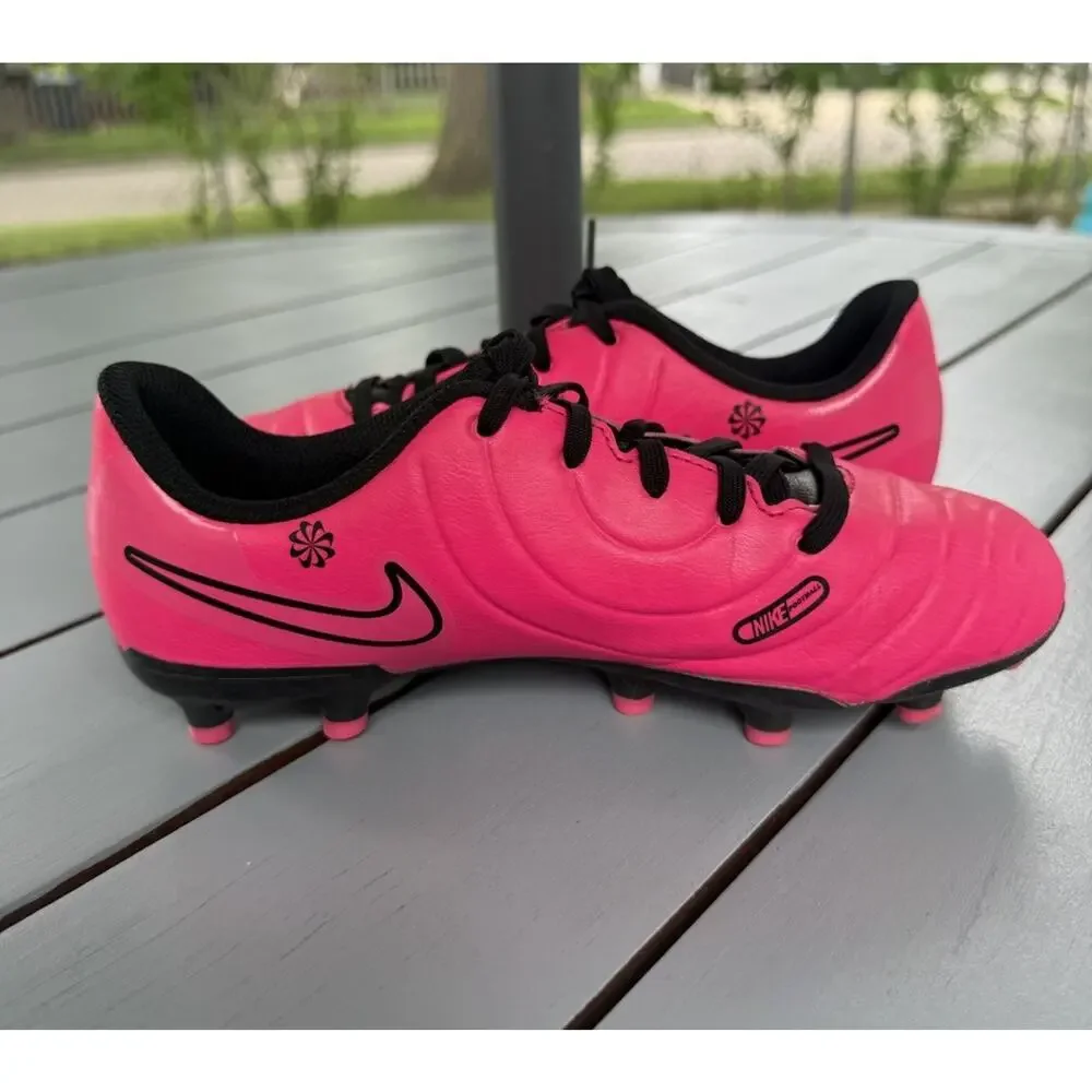 nike tiempo club fg kids youth size 3Y shoes pink athletic soccer cleats
